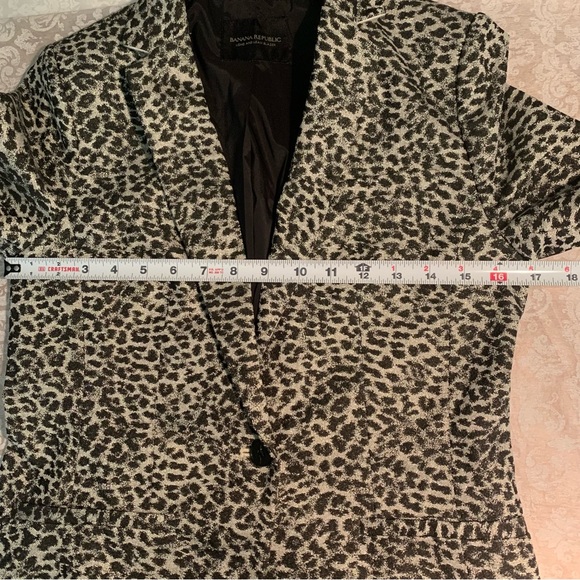 Banana Republic ~nwot ~Long and Lean Metallic Animal Print Blazer - Picture 12 of 14